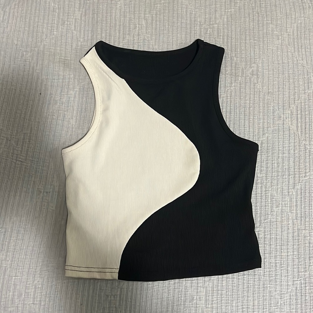 Color Block Ribbed Knit Tank Top